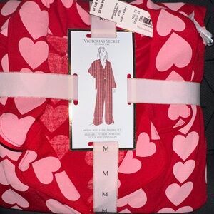 Victoria's Secret Red and Pink Heart Pajama Set